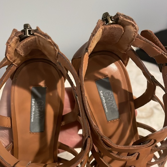 Saks ankle cage/gladiator heels. Worn twice. - Picture 10 of 10